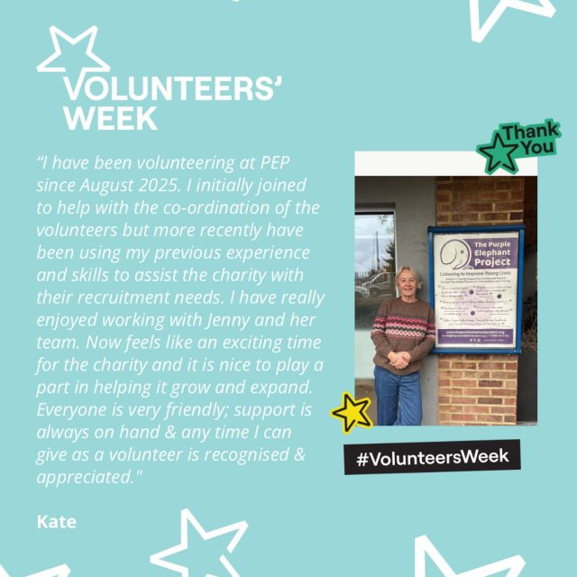 💜 Meet Kate, one of our amazing volunteers.

Kate has supported The Purple Elephant Project in a variety of ways, from helping coordinate volunteers to sharing her recruitment expertise to help us grow our team.

We’re so grateful for the time, skills and enthusiasm she brings to PEP. Thank you for being part of the Herd, Kate! 💜

#VolunteersWeek #ThankYouVolunteers #ThePurpleElephantProject