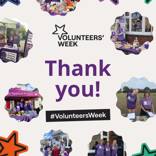 As Volunteers’ Week comes to an end, we want to take a moment to thank every volunteer who helps make The Purple Elephant Project what it is 💜

From welcoming families at the Hub, to supporting our events, sharing professional skills, helping behind the scenes and everything in between, our volunteers play such an important part in what we do.

Thank you for being part of the Herd. We are so incredibly grateful 🐘💜

#VolunteersWeek #ThankYouVolunteers #ThePurpleElephantProject