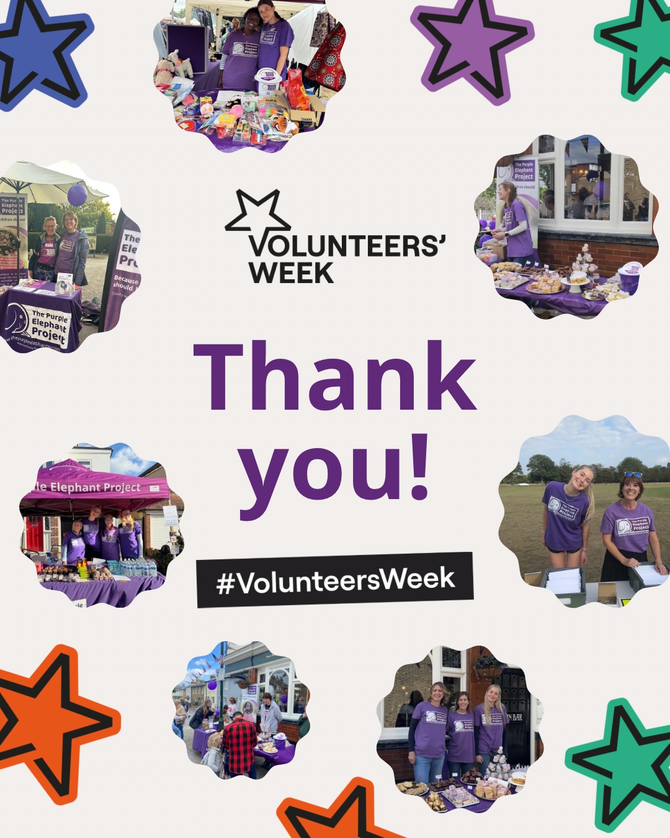 As Volunteers’ Week comes to an end, we want to take a moment to thank every volunteer who helps make The Purple Elephant Project what it is 💜

From welcoming families at the Hub, to supporting our events, sharing professional skills, helping behind the scenes and everything in between, our volunteers play such an important part in what we do.

Thank you for being part of the Herd. We are so incredibly grateful 🐘💜

#VolunteersWeek #ThankYouVolunteers #ThePurpleElephantProject